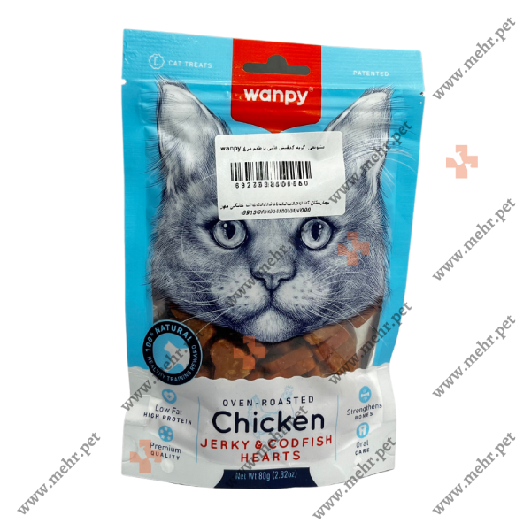 تشویقی گربه ونپی قلبی طعم مرغ 80g|Incentive for cat and heart chicken flavor 80g