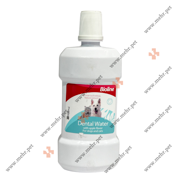 دهانشویه سگ و گربه بیولاین طعم سیب|Bioline dog and cat mouthwash, apple flavor