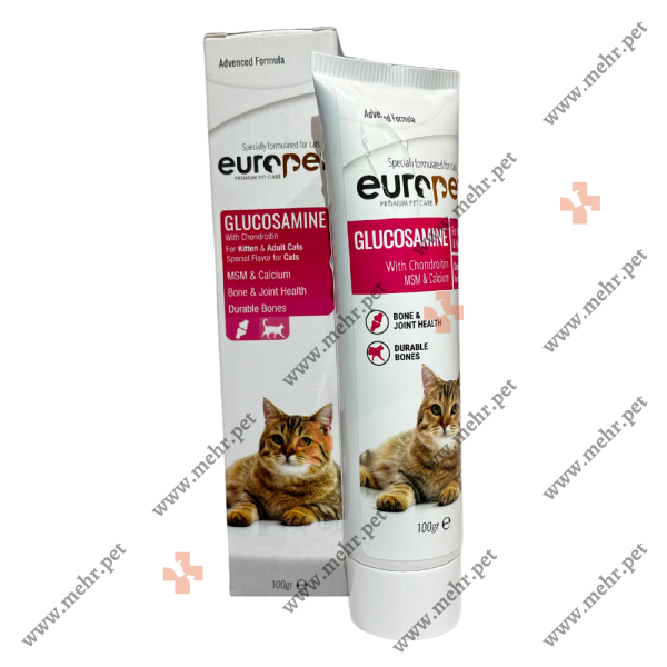 مکمل و ویتامین گربه یوروپت خمیر گلوکوزامین مفاصل|Europet cat supplement and vitamin paste glucosamine joints