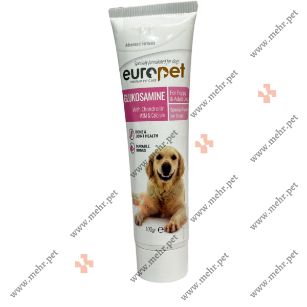 مکمل و ویتامین سگ یوروپت خمیر گلوکوزامین مفاصل|Supplement and dog vitamin Europet Glucosamine joint paste