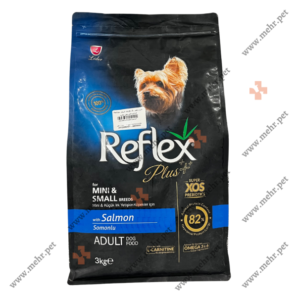 غذای خشک سگ رفلکس پلاس بالغ نژاد کوچیک و متوسط طعم سالمون|Reflex Plus adult dry dog food for small and medium breeds, salmon taste